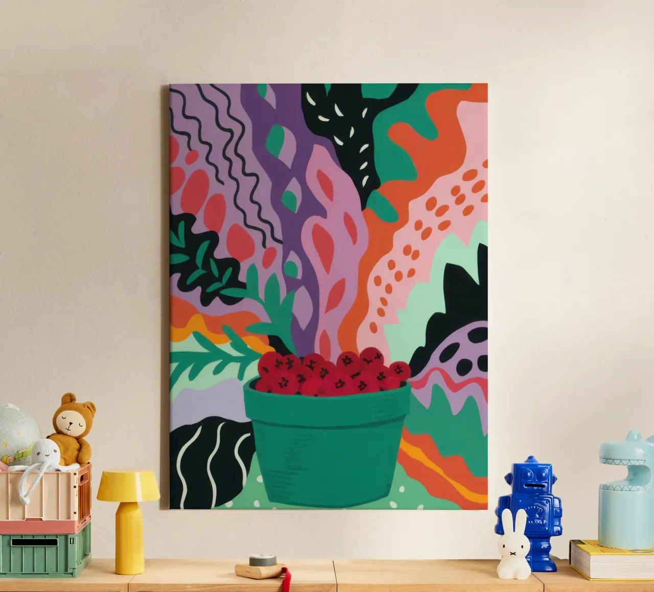 Patch di fragole astratte tela da Solace Light