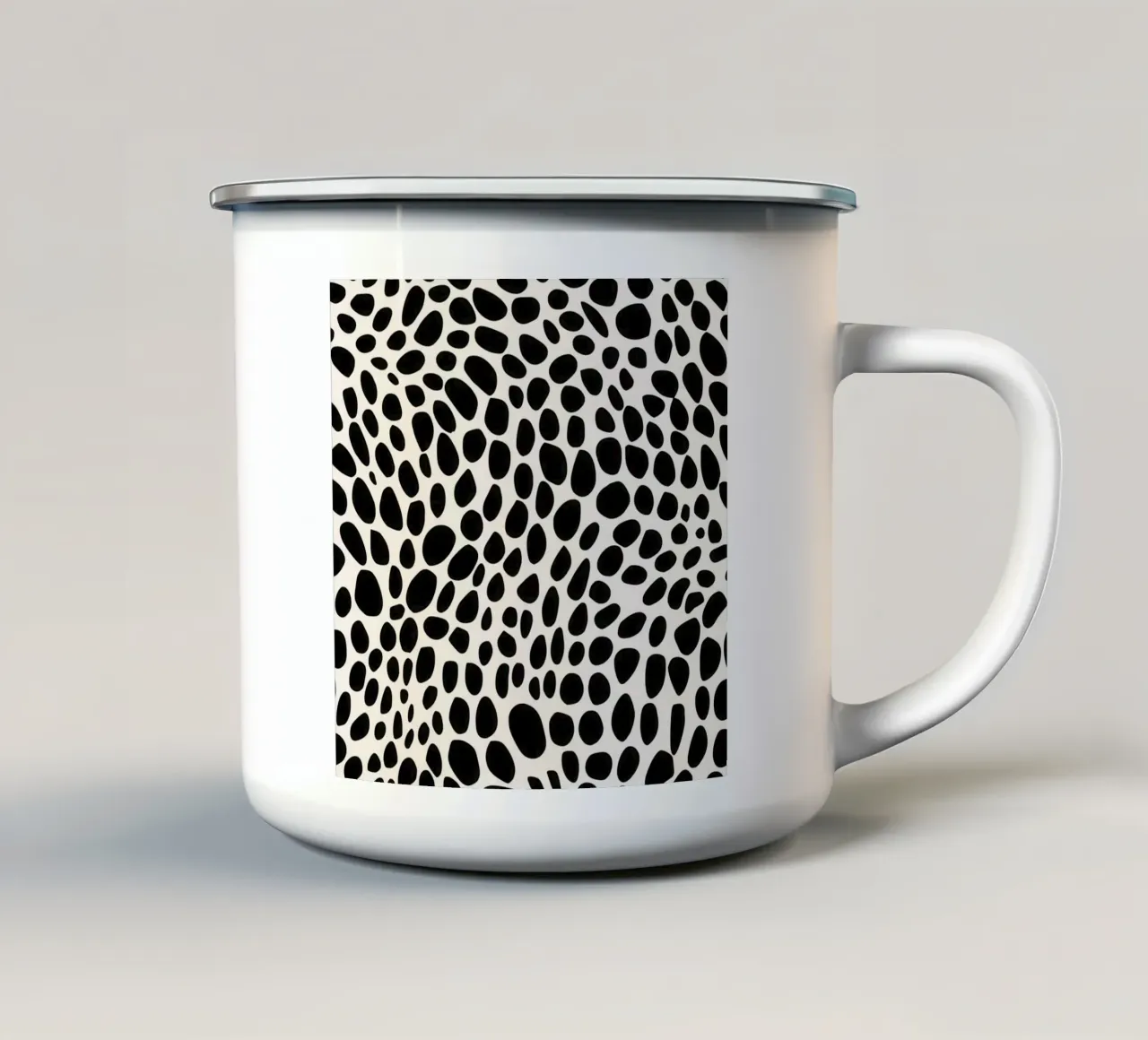 Lo sciame | Disordini organizzati in bianco e nero tazza in smalto da Autofocus