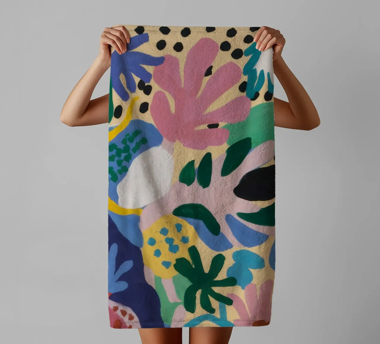 Abstract Leopard Bloom towel by Solace Light