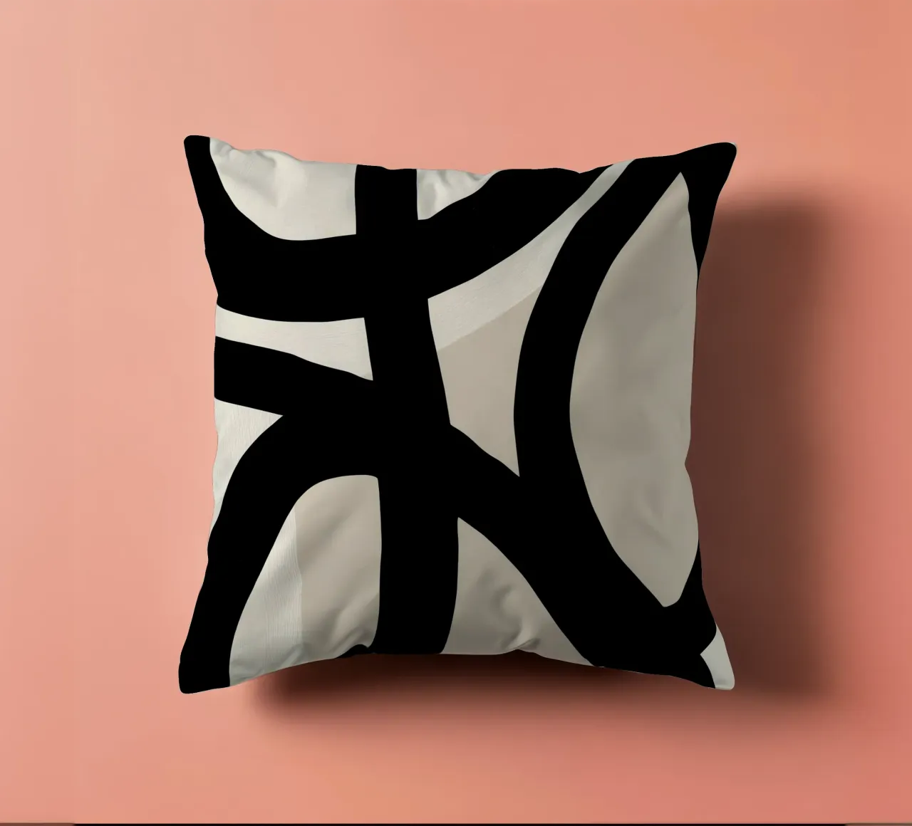 Collisione | Geometria gestuale in bianco e nero cuscino da Autofocus
