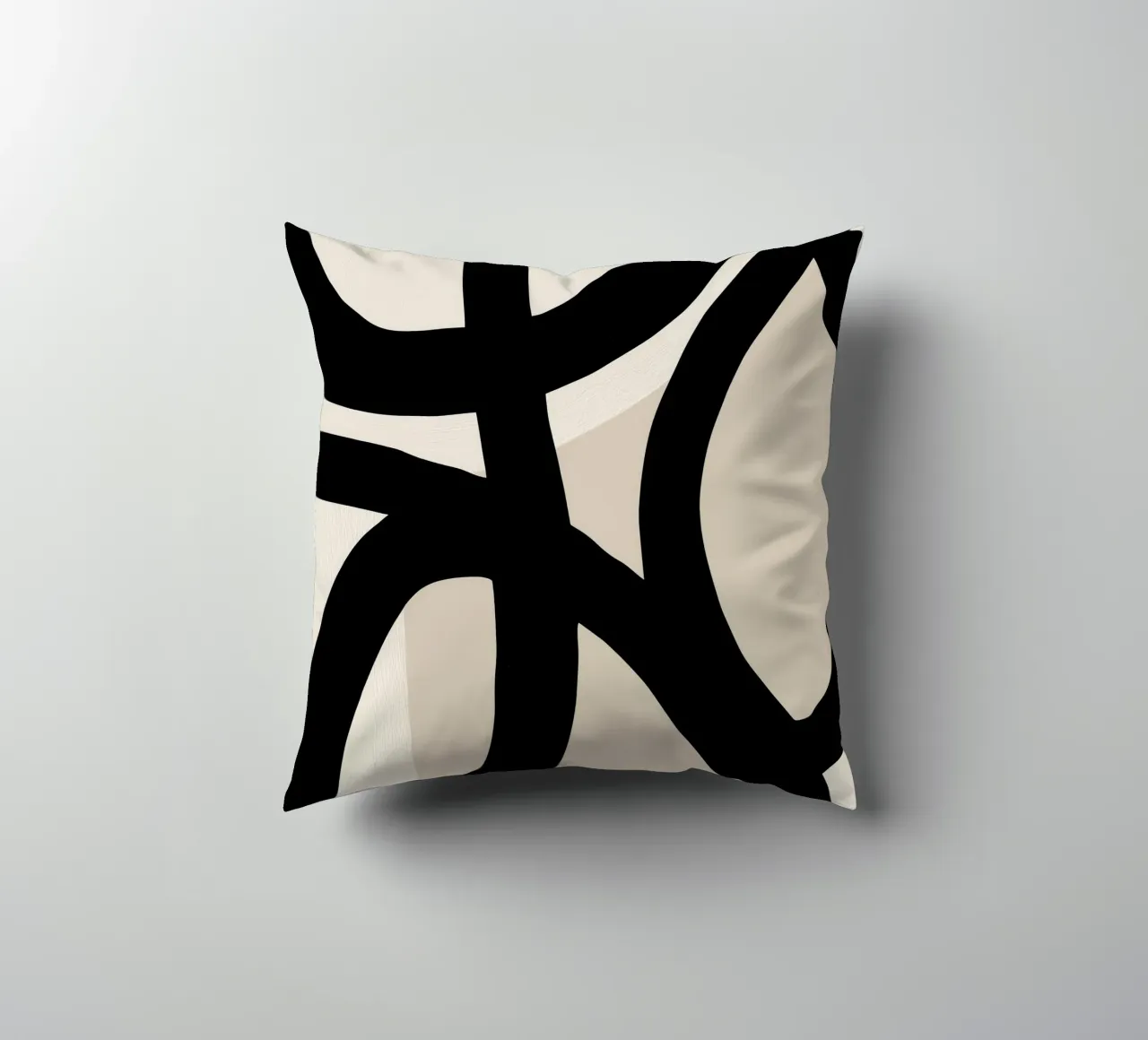 Collisione | Geometria gestuale in bianco e nero cuscino da Autofocus