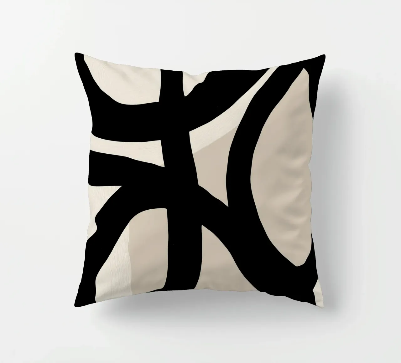 Collisione | Geometria gestuale in bianco e nero cuscino da Autofocus