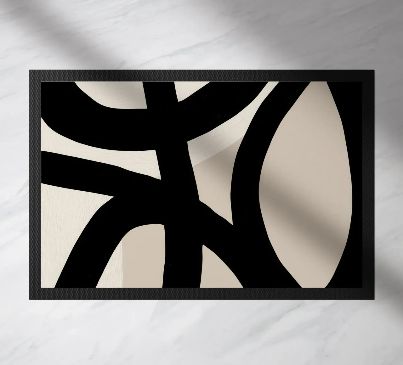 Collisione | Geometria gestuale in bianco e nero zerbino da Autofocus