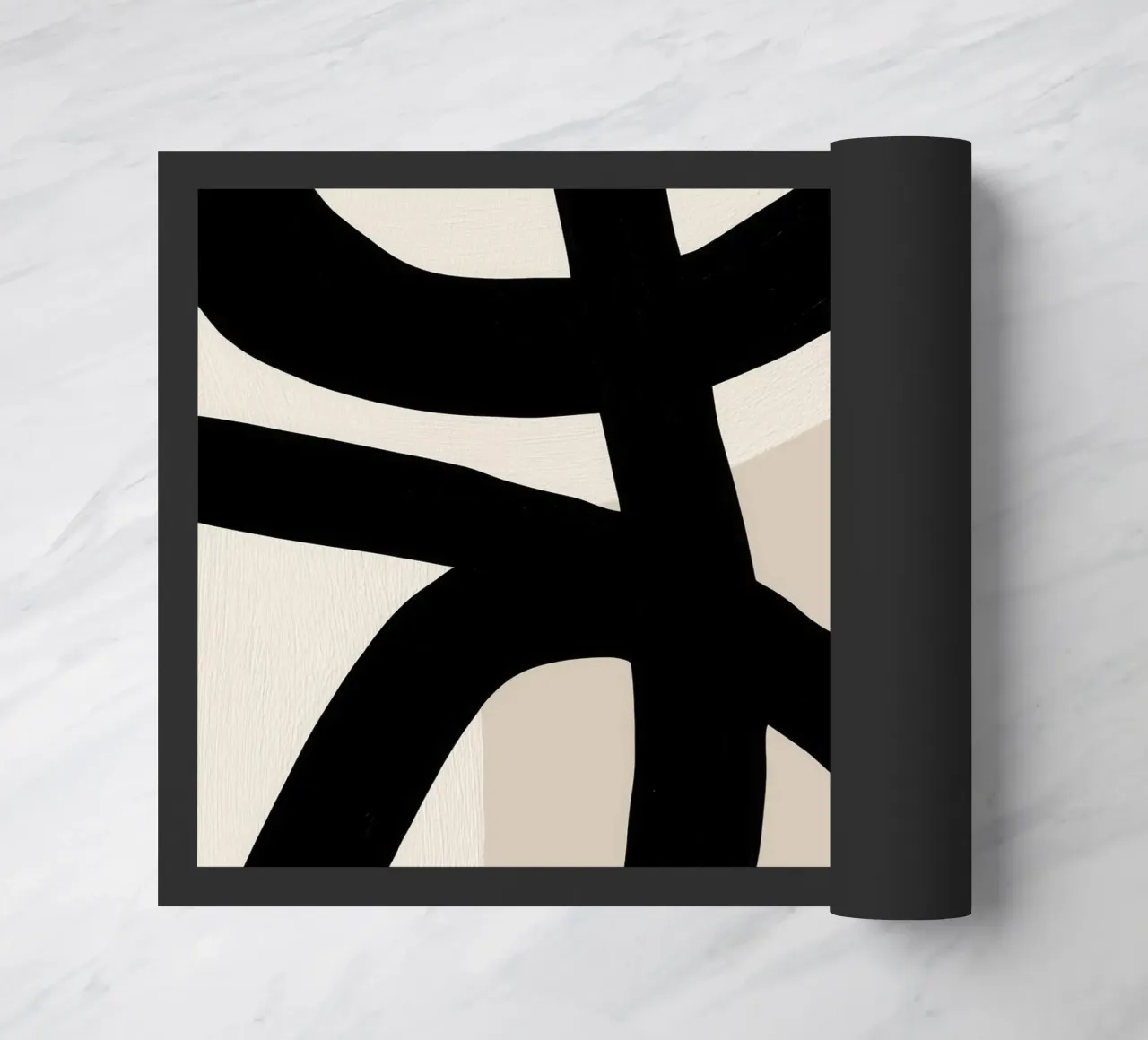 Collisione | Geometria gestuale in bianco e nero zerbino da Autofocus