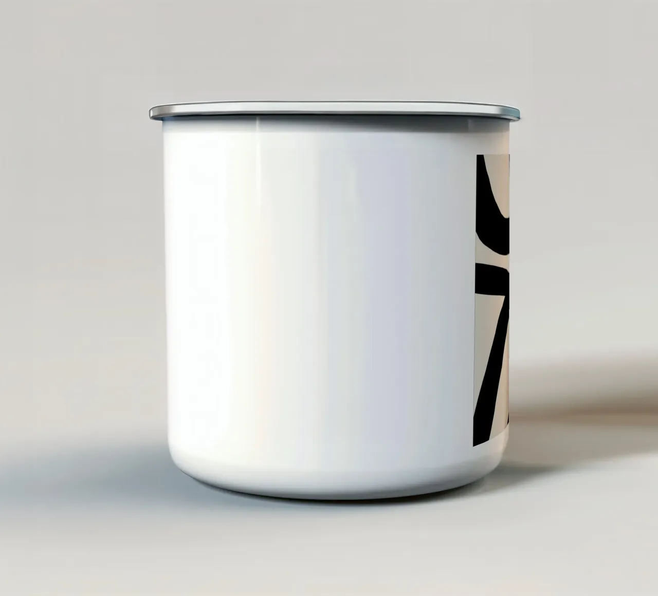 Collisione | Geometria gestuale in bianco e nero tazza in smalto da Autofocus