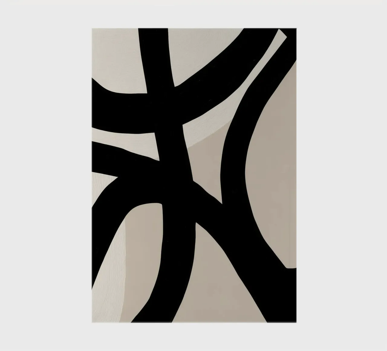 Collision | Gestural line geometry in black and white notebook by Autofocus