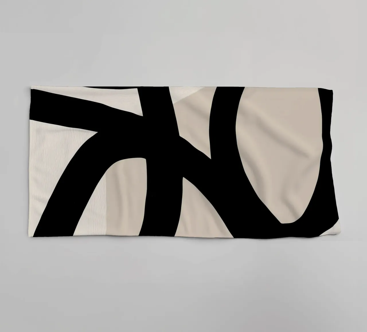 Collision | Gestural line geometry in black and white towel by Autofocus