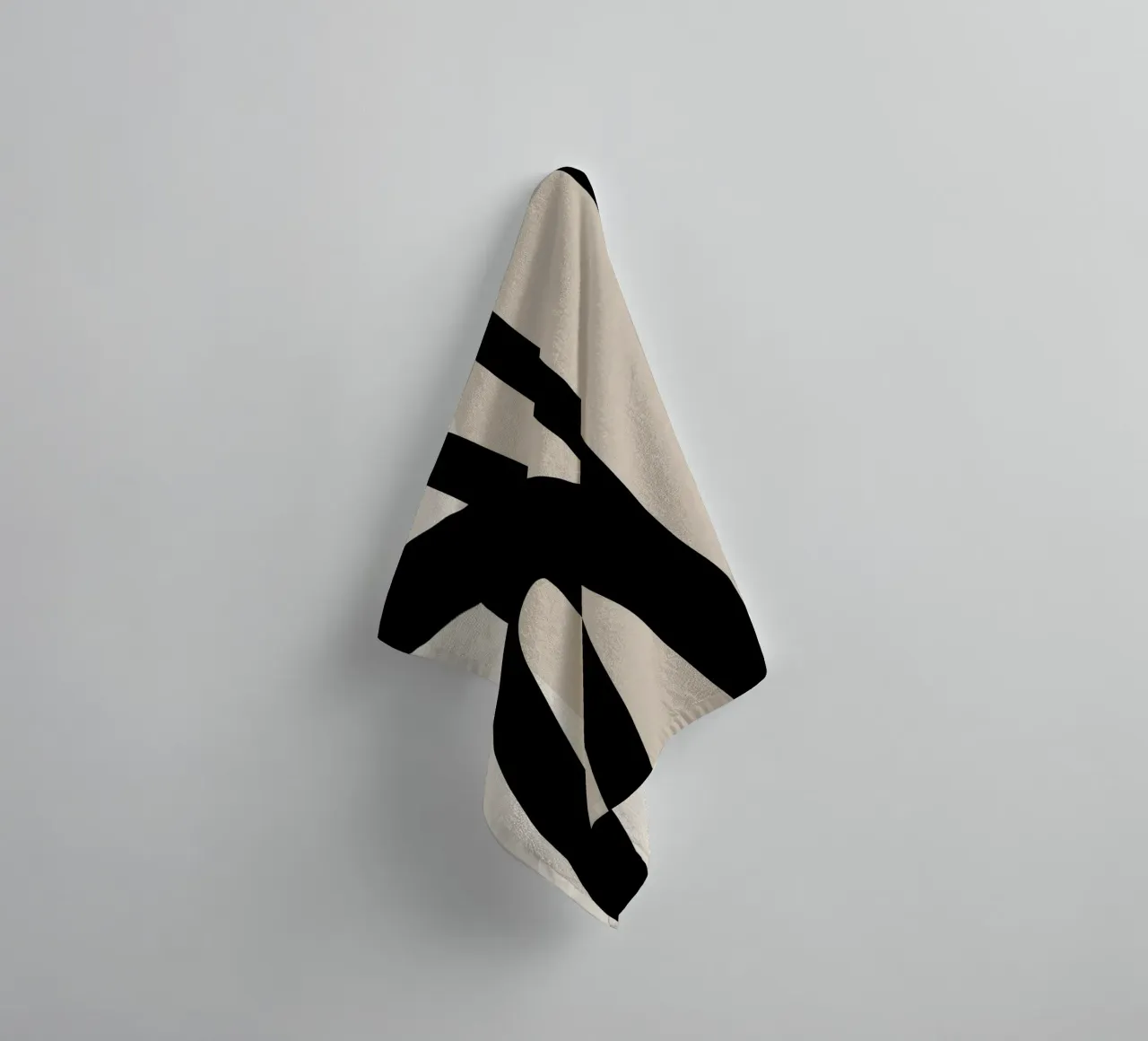 Collision | Gestural line geometry in black and white towel by Autofocus