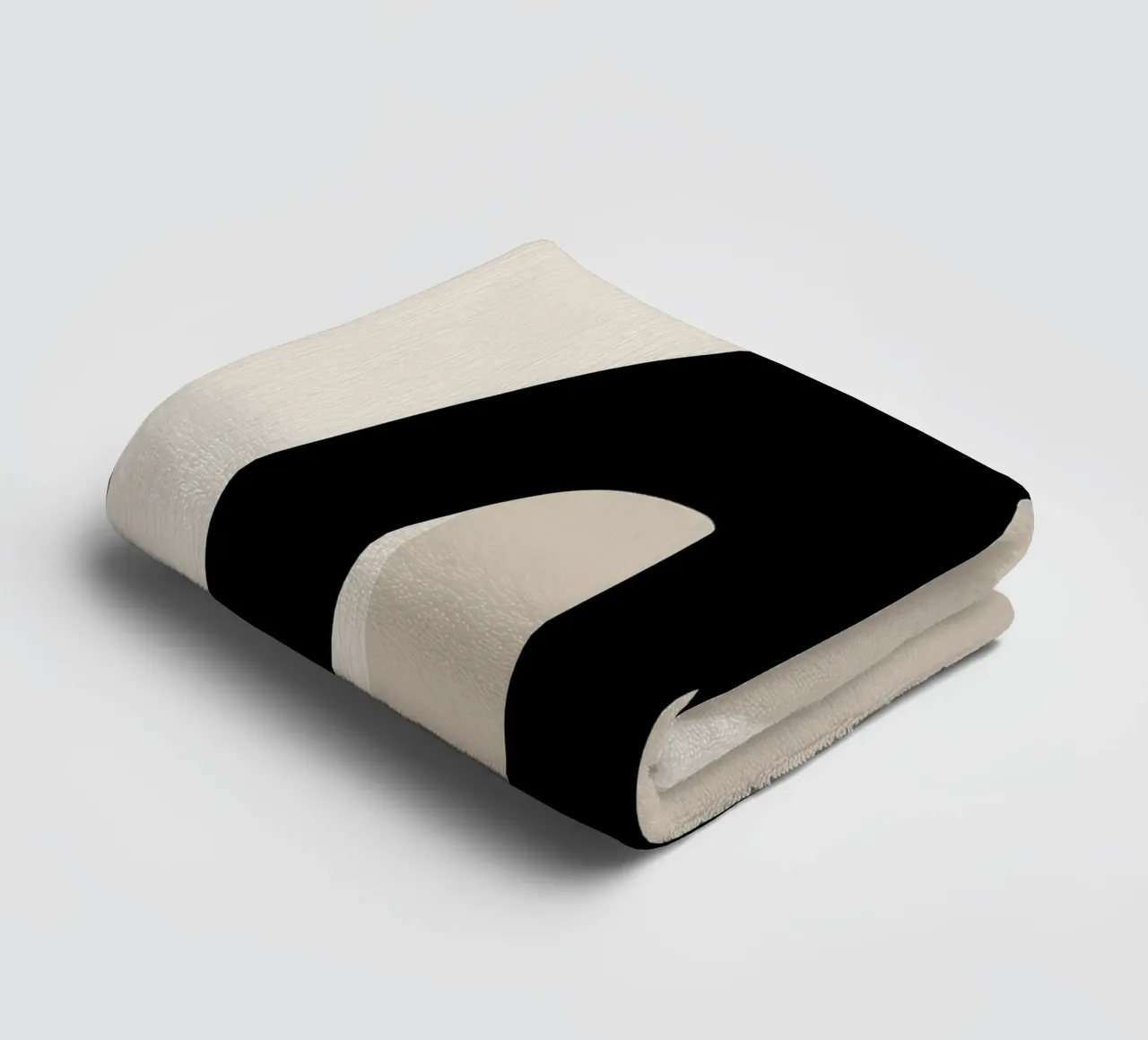 Collision | Gestural line geometry in black and white towel by Autofocus