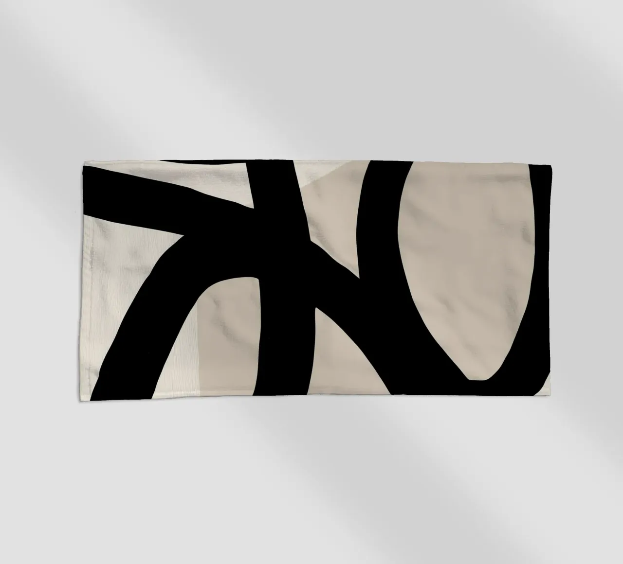 Collisione | Geometria gestuale in bianco e nero telo mare da Autofocus