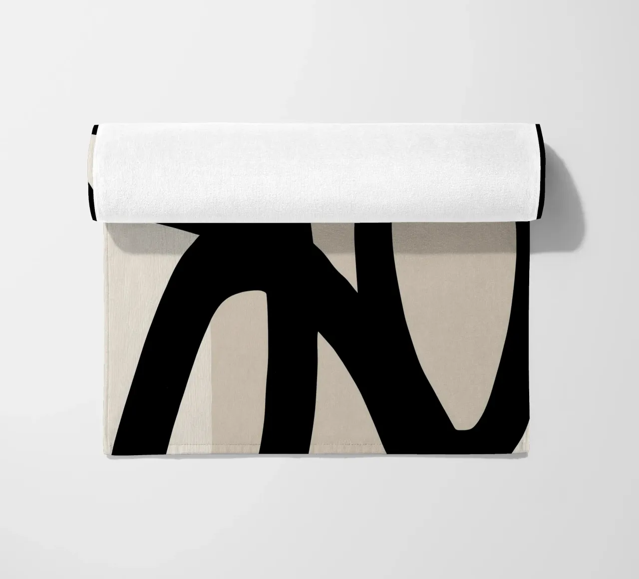 Collisione | Geometria gestuale in bianco e nero telo mare da Autofocus