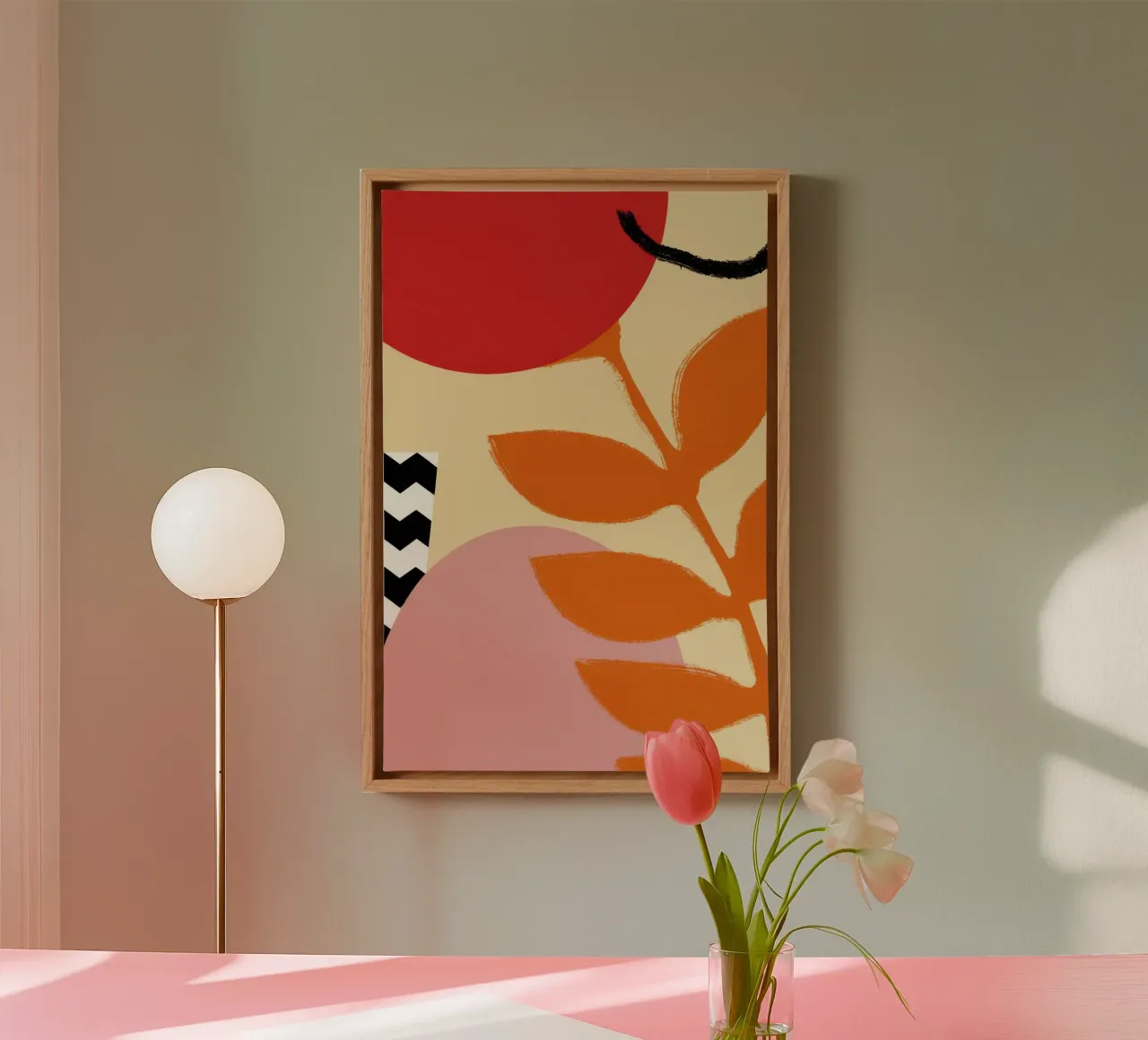 Gewaagd botanisch statement canvas van Solace Light