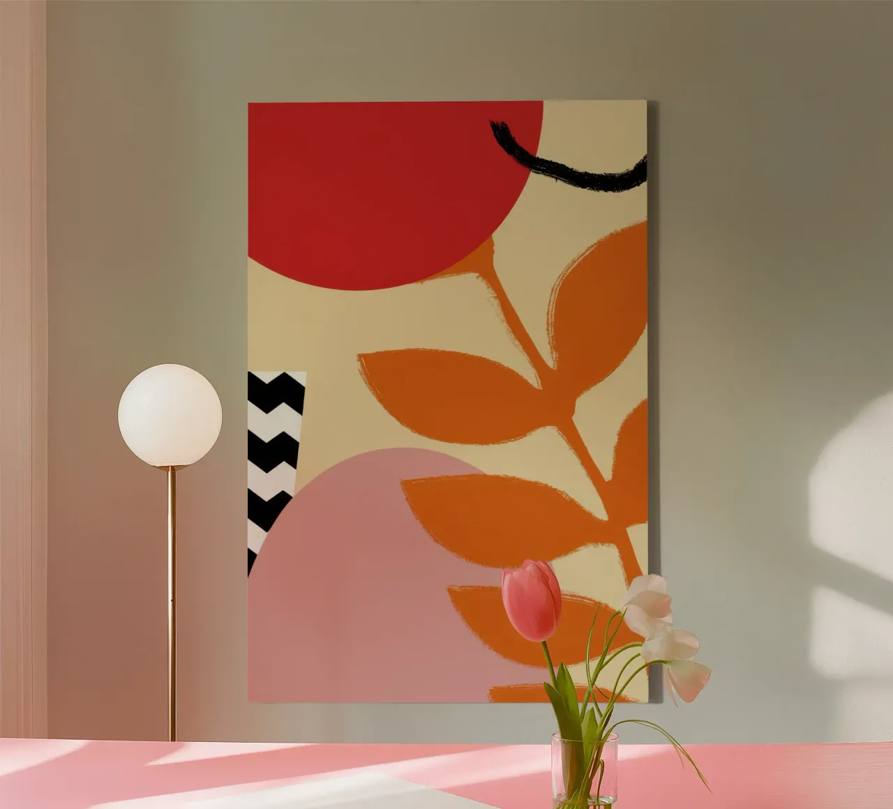 Gewaagd botanisch statement canvas van Solace Light