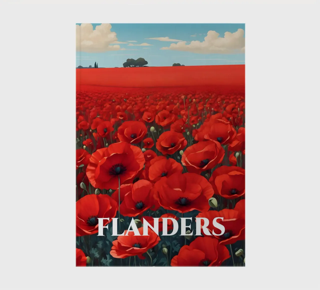 Flanders Poppy Fields Scene notebook by Charnwood Prints