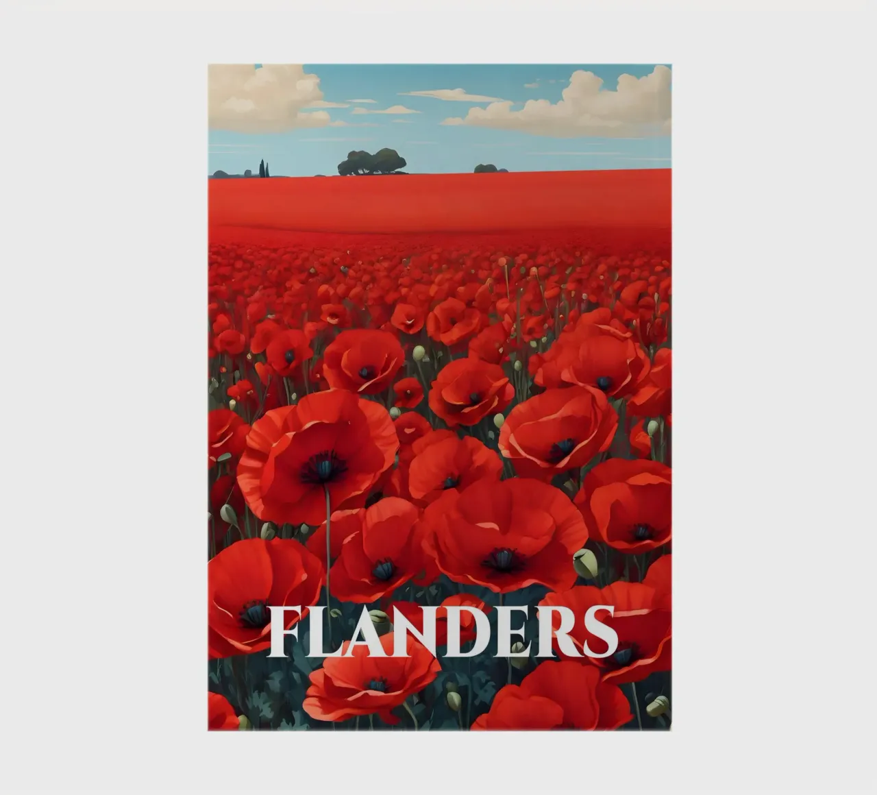 Flanders Poppy Fields Scene notebook by Charnwood Prints
