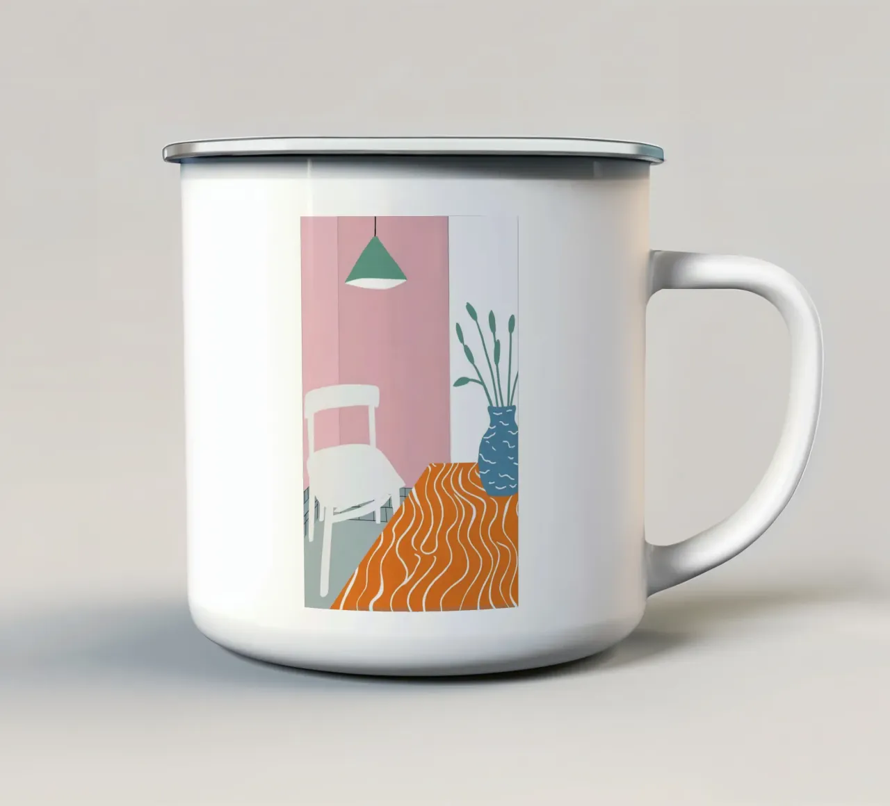 Interni minimalisti e calmi tazza in smalto da Solace Light