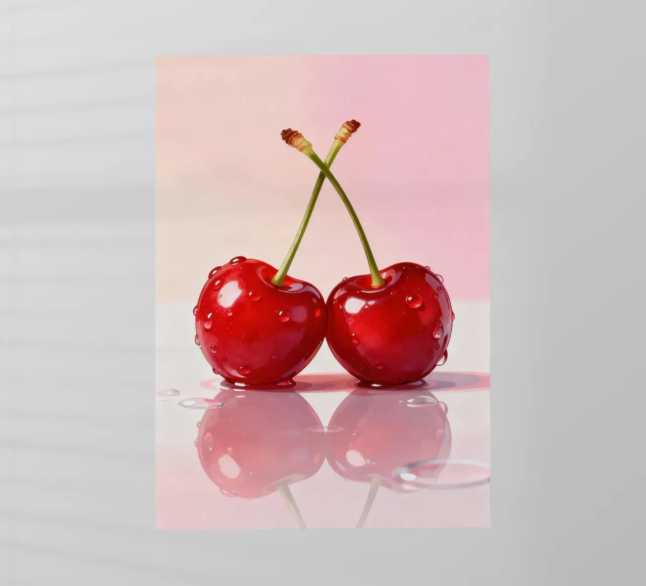 Cherry Art Print, Glossy Red Pop pellicola backlit da EverLuvv Studio