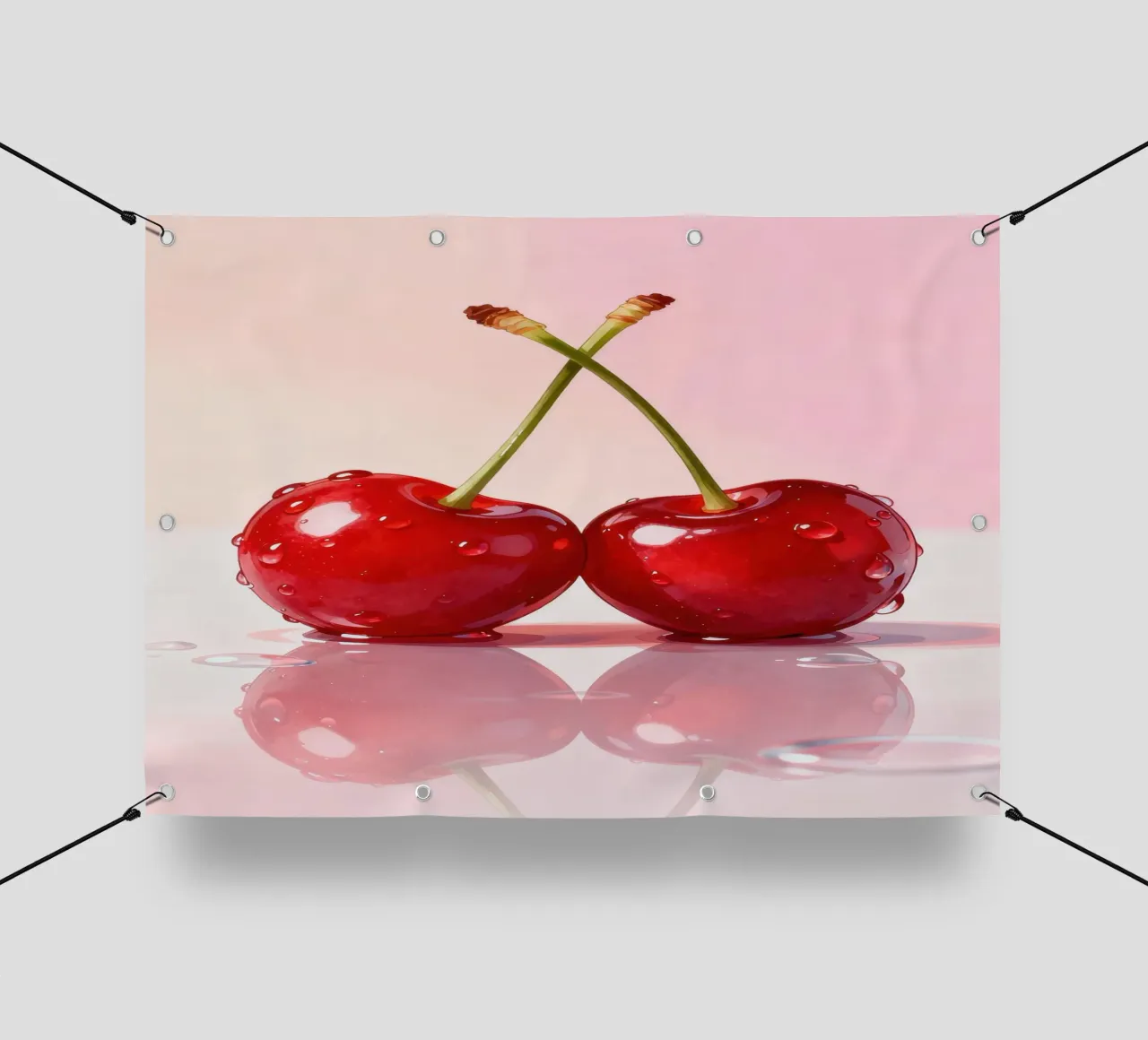 Cherry Art Print, Glossy Red Pop telo in pvc da EverLuvv Studio