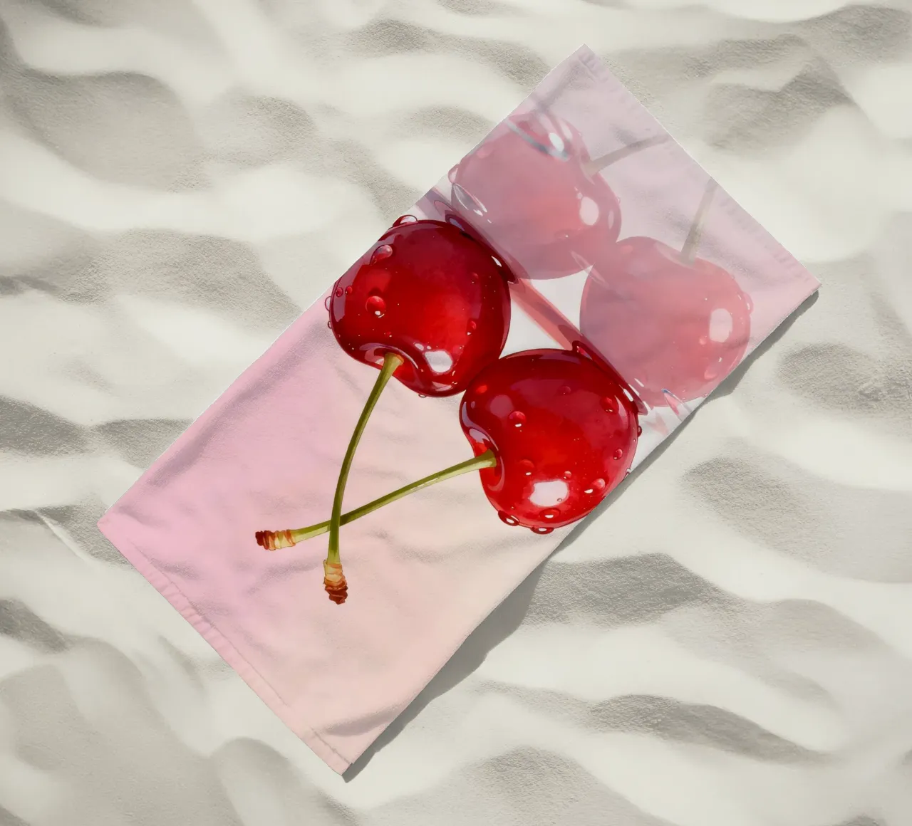 Cherry Art Print, Glossy Red Pop telo mare da EverLuvv Studio