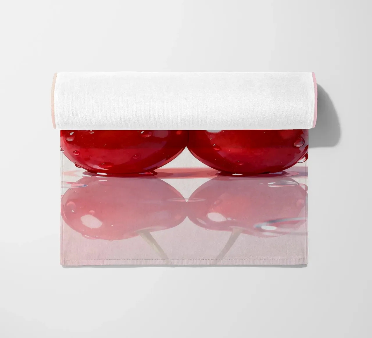 Cherry Art Print, Glossy Red Pop telo mare da EverLuvv Studio