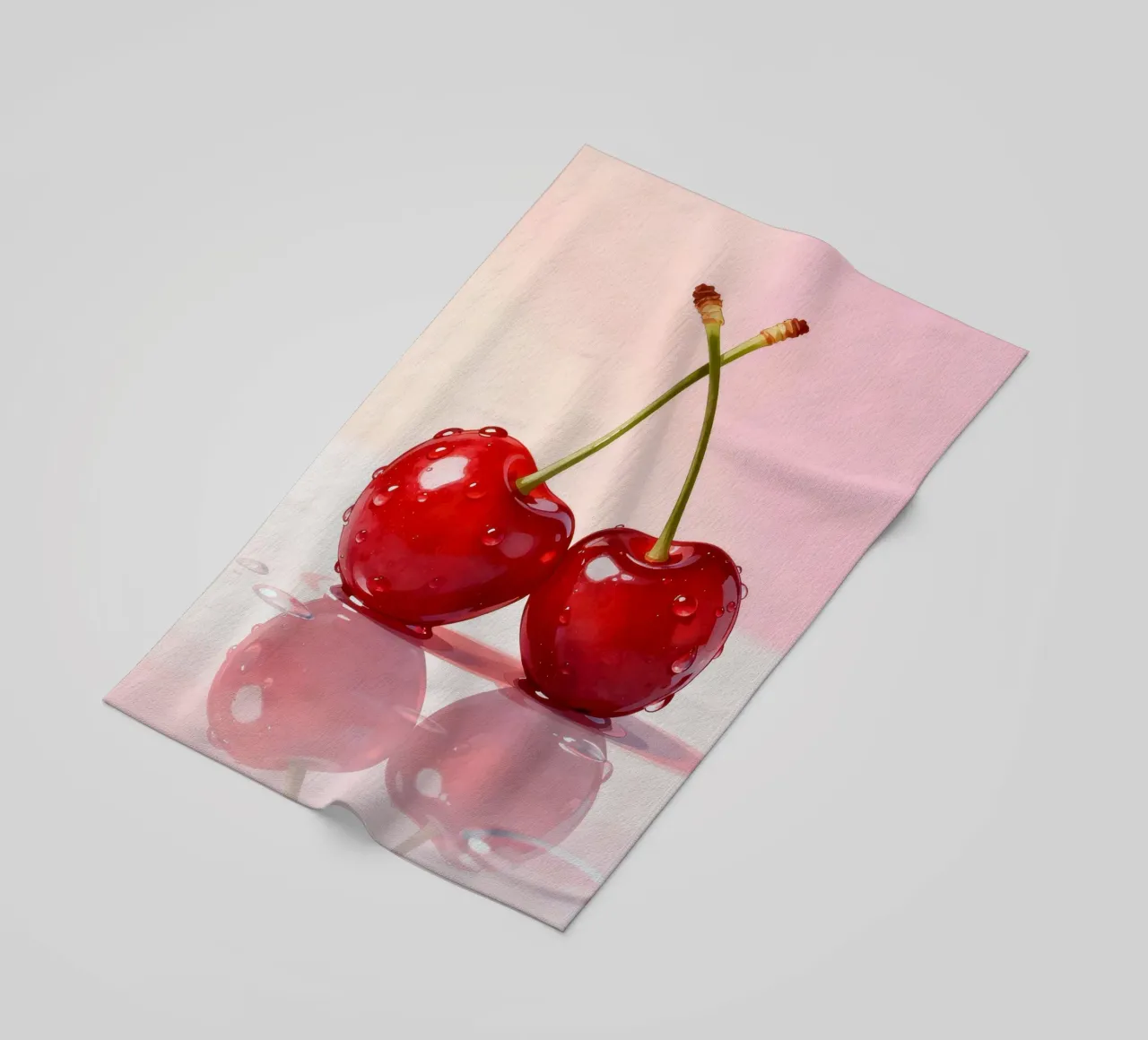 Cherry Art Print, Glossy Red Pop telo mare da EverLuvv Studio