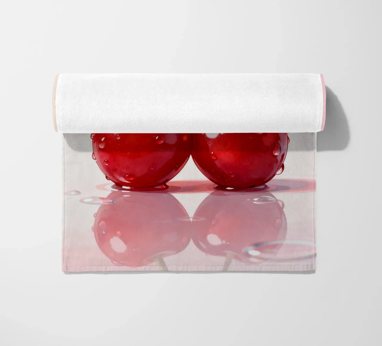 Cherry Art Print, Glossy Red Pop telo mare da EverLuvv Studio