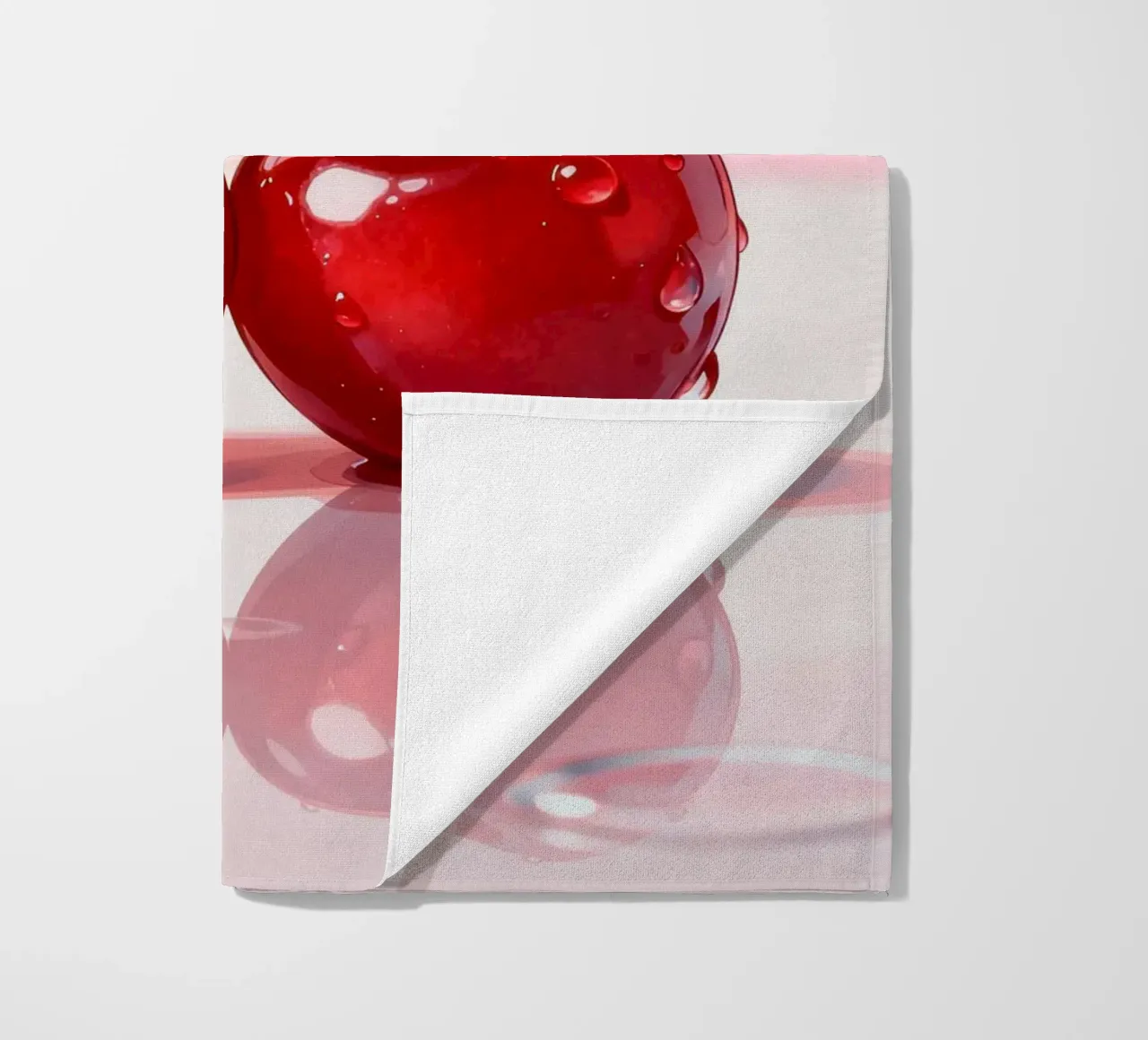 Cherry Art Print, Glossy Red Pop telo mare da EverLuvv Studio