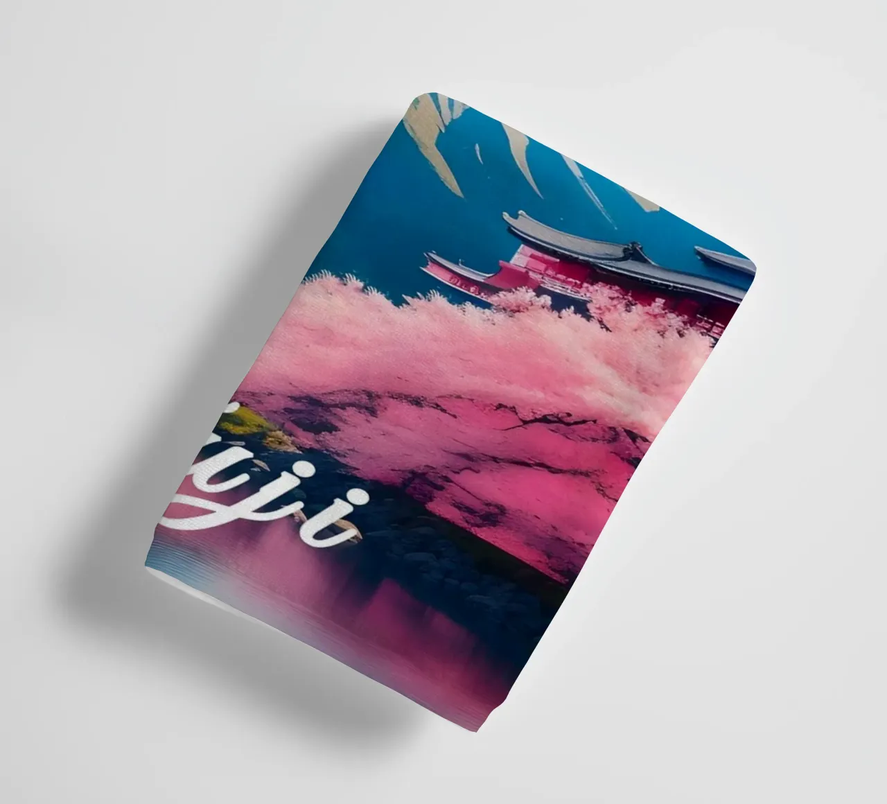 Fuji Giappone Scena di ciliegi in fiore asciugamano da bagno da Charnwood Prints