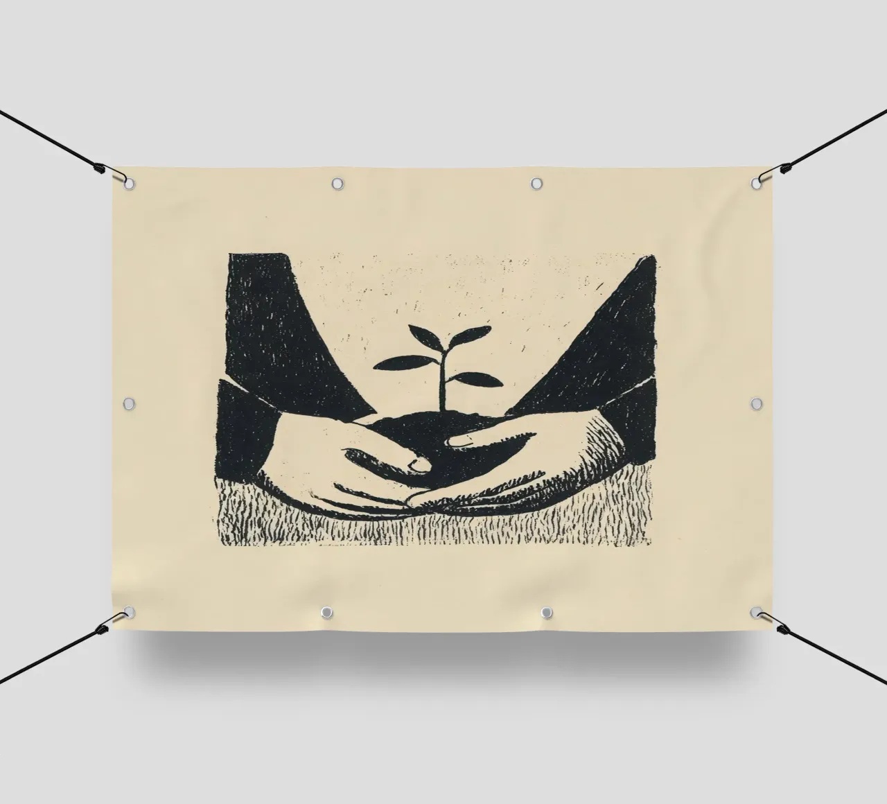 Mani e piante telo in pvc da Line & Perception