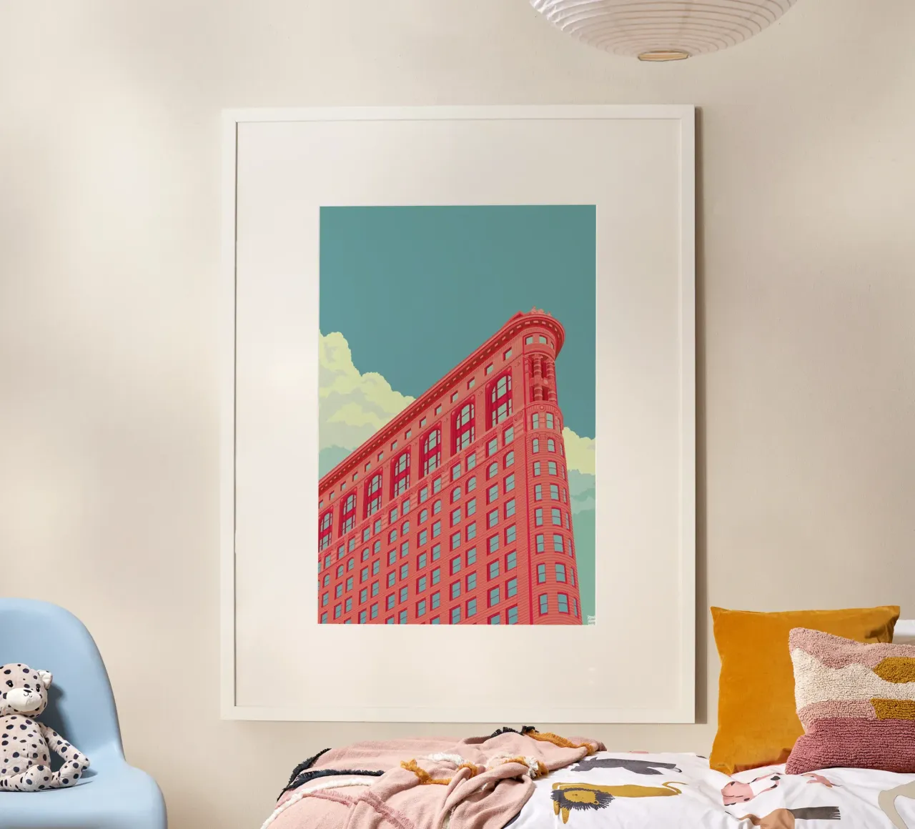 Flatiron Building New York City poster con telaio in legno da Remko Heemskerk