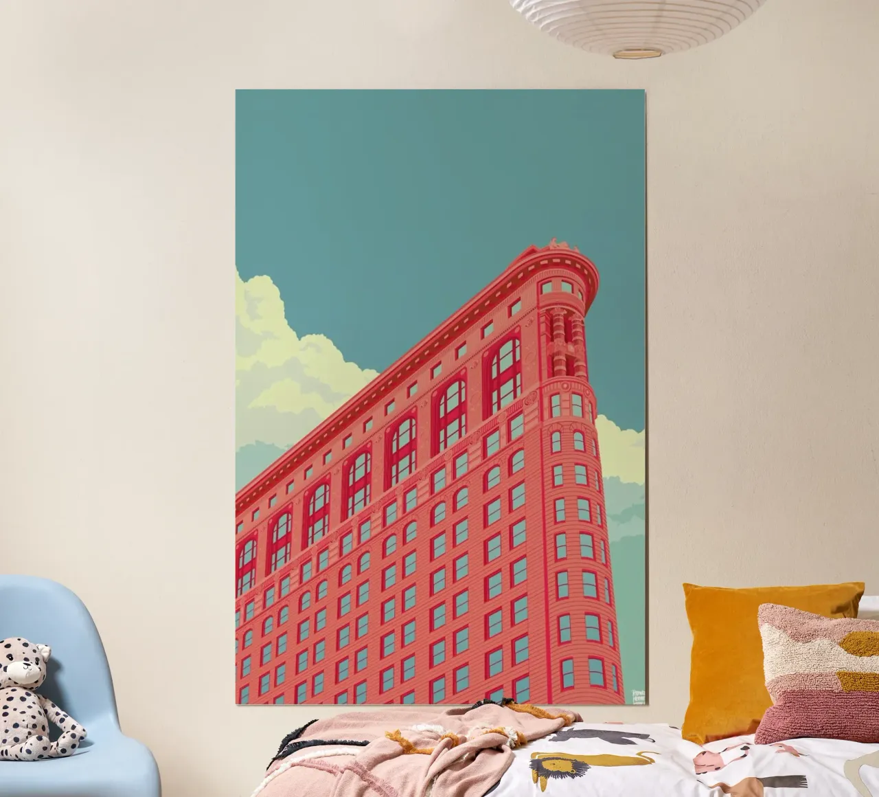 Flatiron Building New York City poster con telaio in legno da Remko Heemskerk