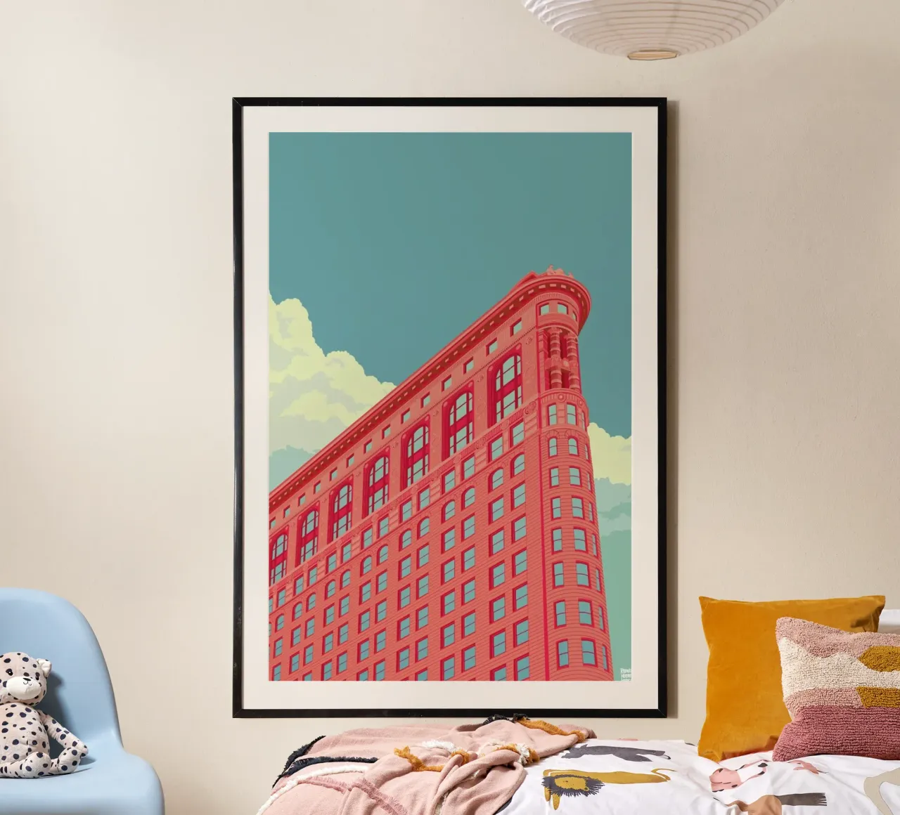 Flatiron Building New York City poster con telaio in legno da Remko Heemskerk