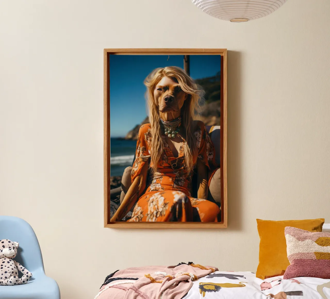 Lola tela con Cornice a cassetta da Affiches Chien Originales – Dogland