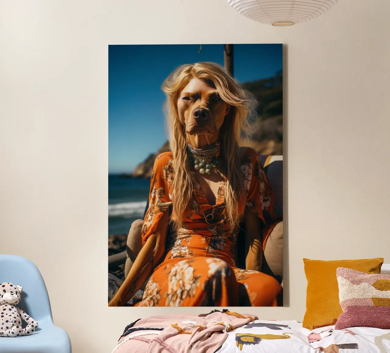 Lola tela con Cornice a cassetta da Affiches Chien Originales – Dogland