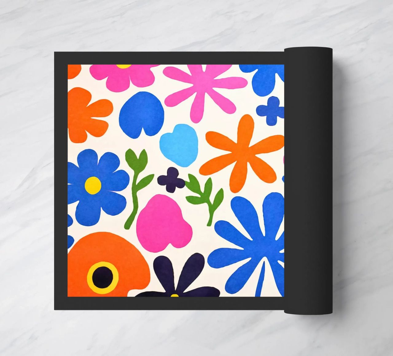 Fiori colorati retrò Groovy Matisse zerbino da Andrea Haase Modern Home