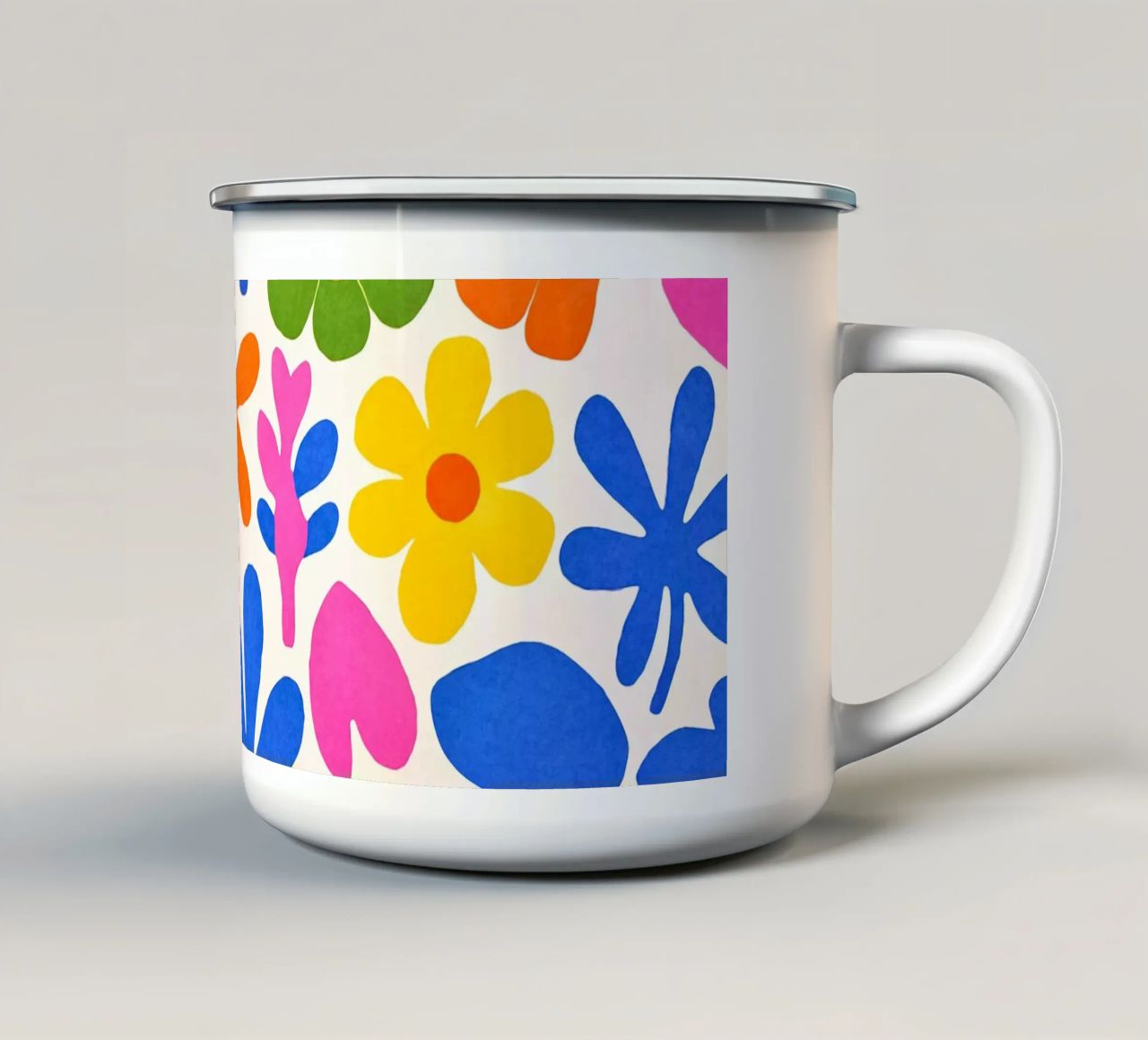 Fiori colorati retrò Groovy Matisse tazza in smalto da Andrea Haase Modern Home