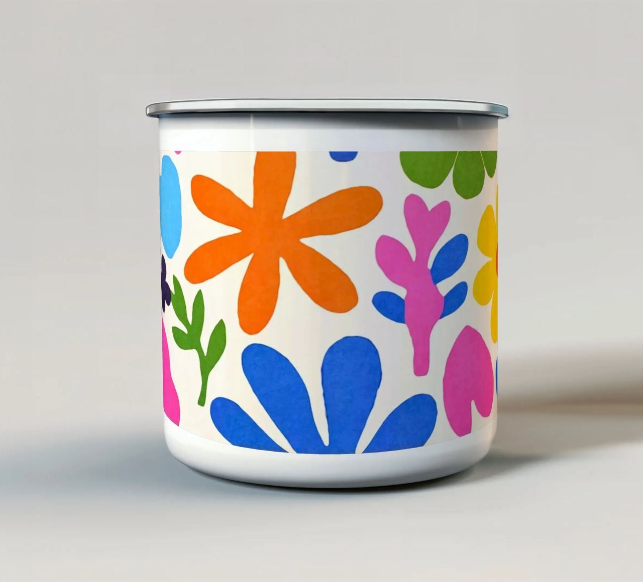 Fiori colorati retrò Groovy Matisse tazza in smalto da Andrea Haase Modern Home