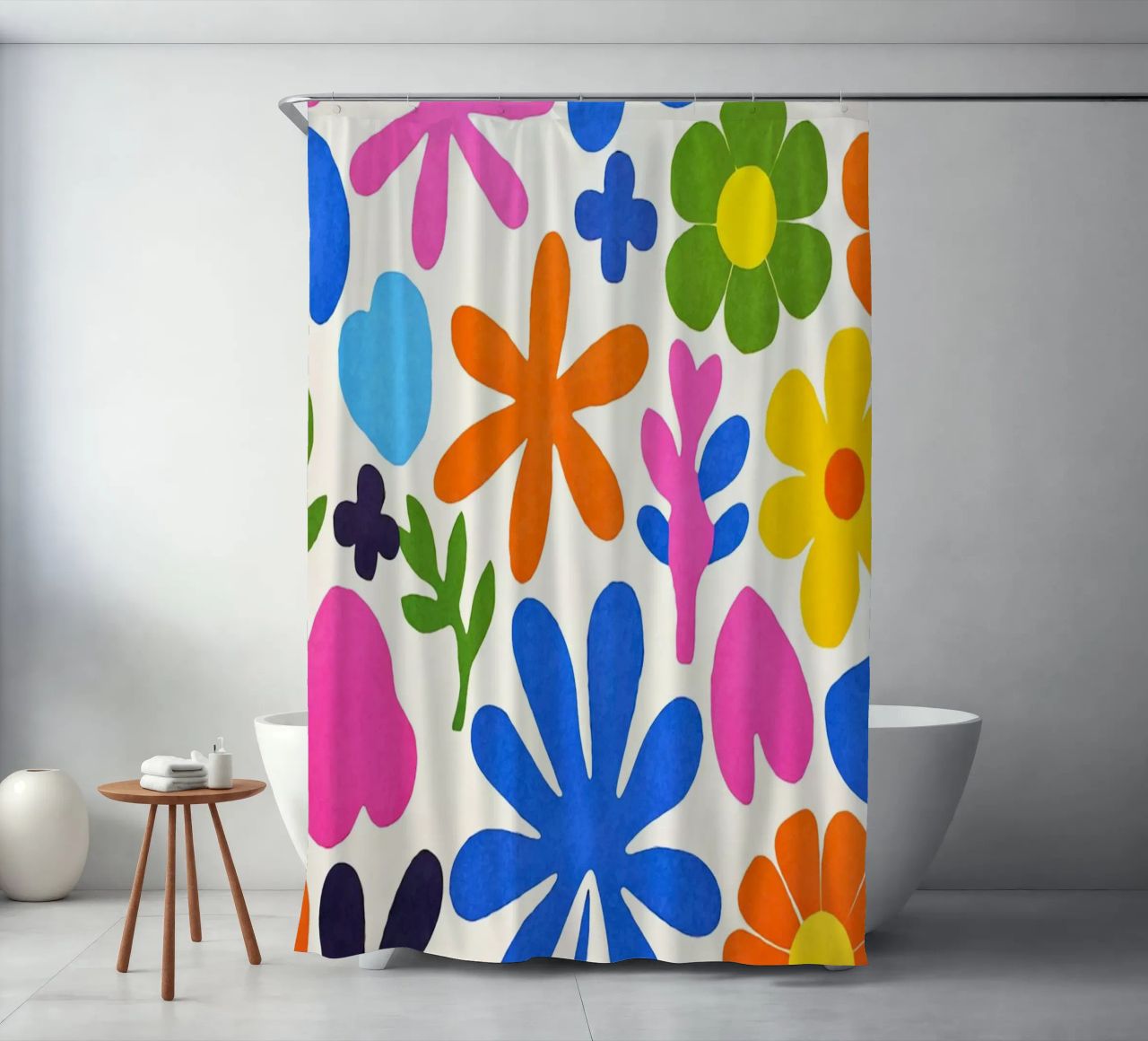 Fiori colorati retrò Groovy Matisse tenda da doccia da Andrea Haase Modern Home