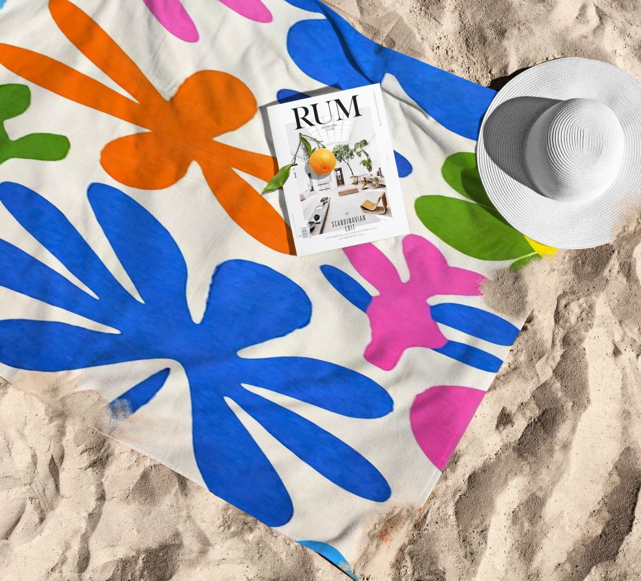 Fiori colorati retrò Groovy Matisse telo mare da Andrea Haase Modern Home