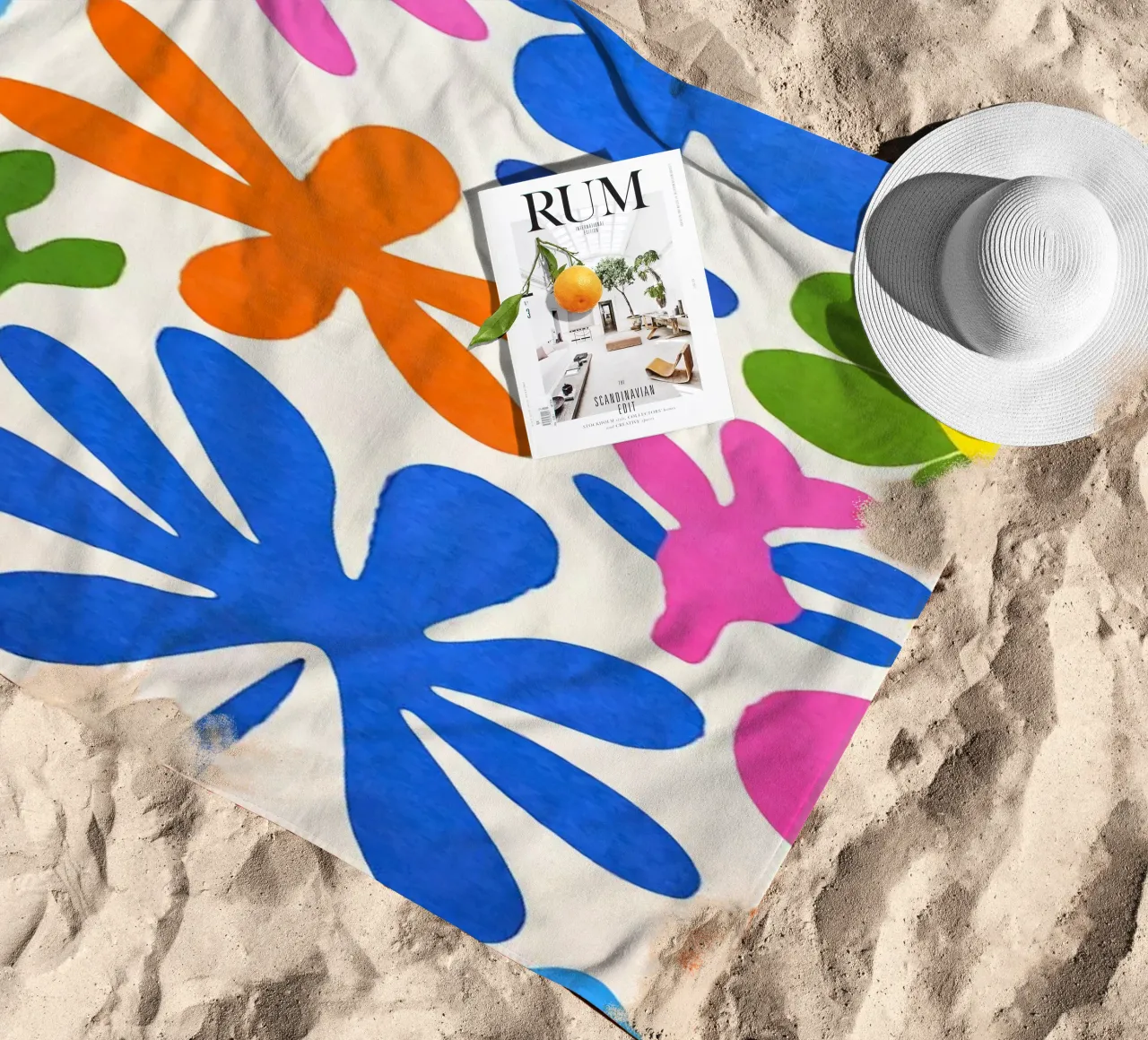 Fiori colorati retrò Groovy Matisse telo mare da Andrea Haase Modern Home