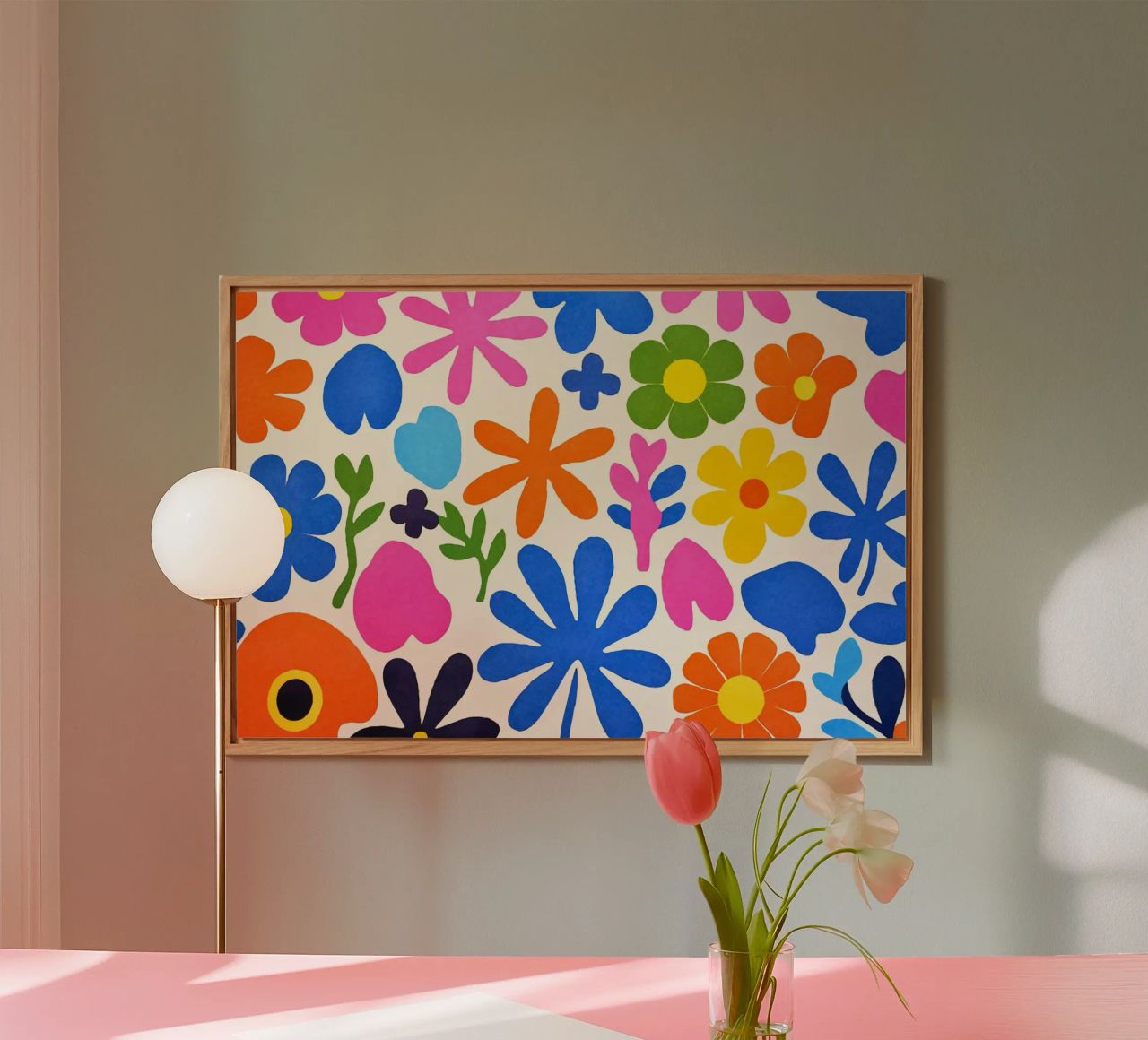 Fiori colorati retrò Groovy Matisse alluminio dibond da Andrea Haase Modern Home