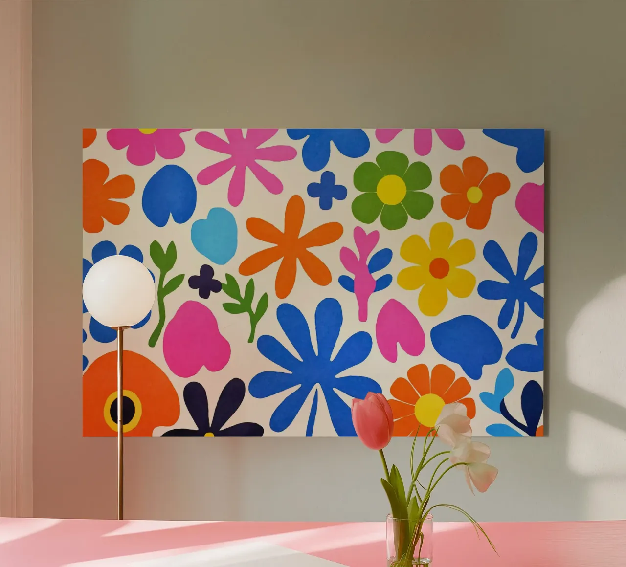 Fiori colorati retrò Groovy Matisse alluminio dibond da Andrea Haase Modern Home