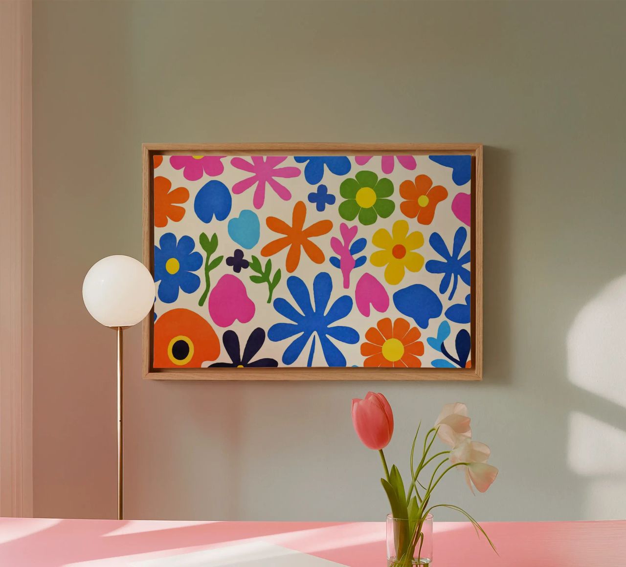 Fiori colorati retrò Groovy Matisse tela da Andrea Haase Modern Home