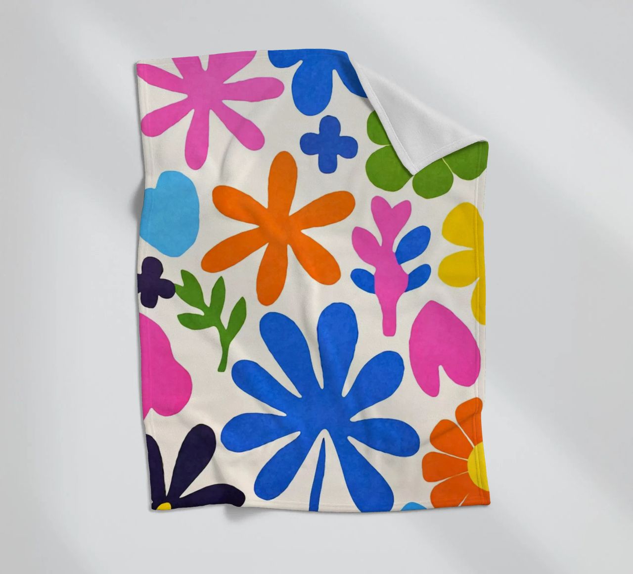 Fiori colorati retrò Groovy Matisse coperta in pile da Andrea Haase Modern Home