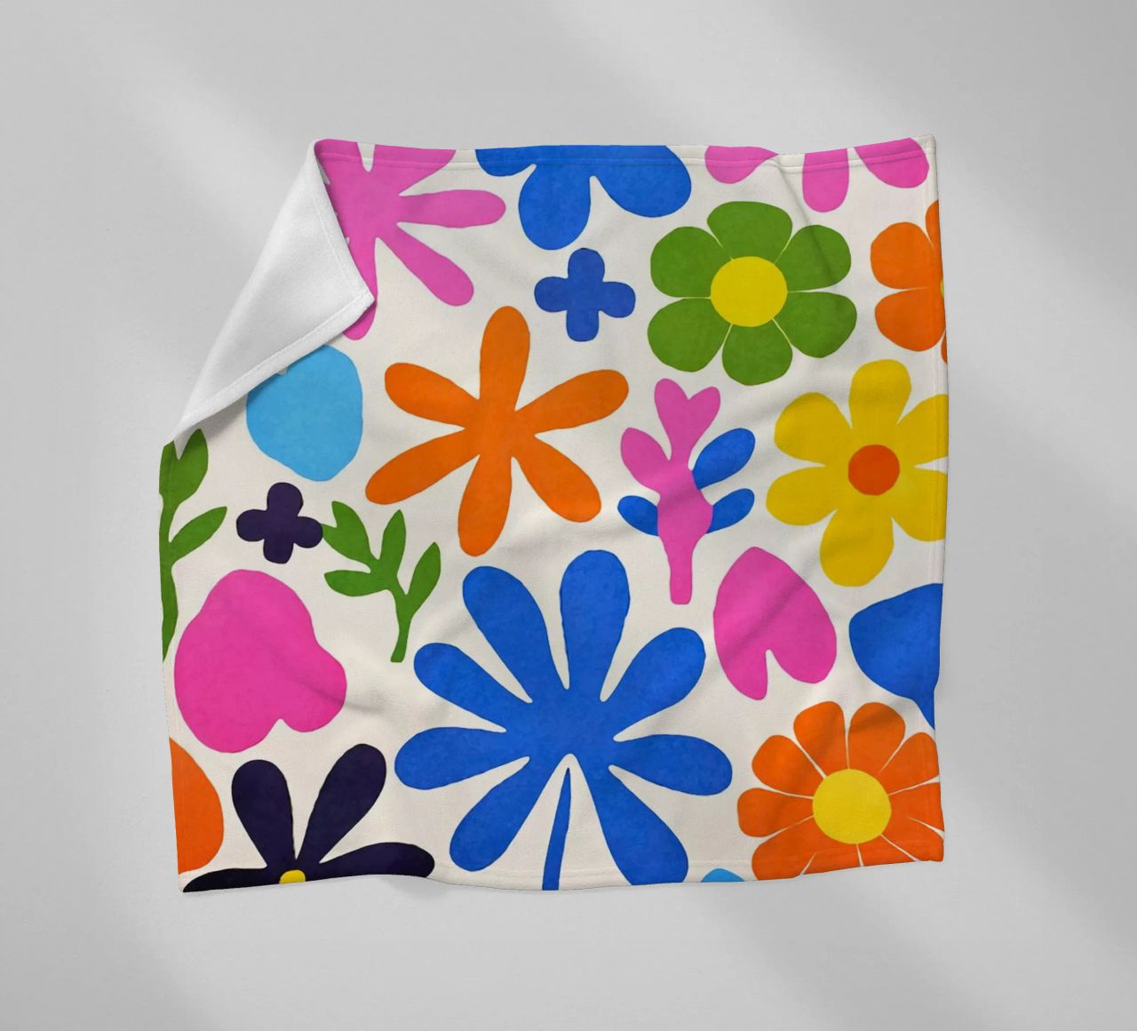 Fiori colorati retrò Groovy Matisse coperta in pile da Andrea Haase Modern Home