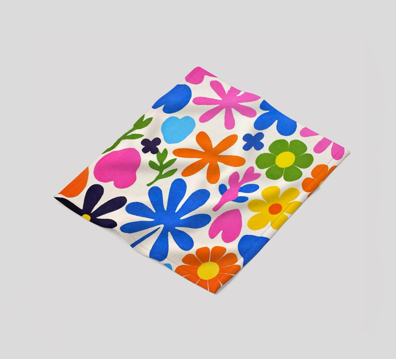 Fiori colorati retrò Groovy Matisse coperta in pile da Andrea Haase Modern Home