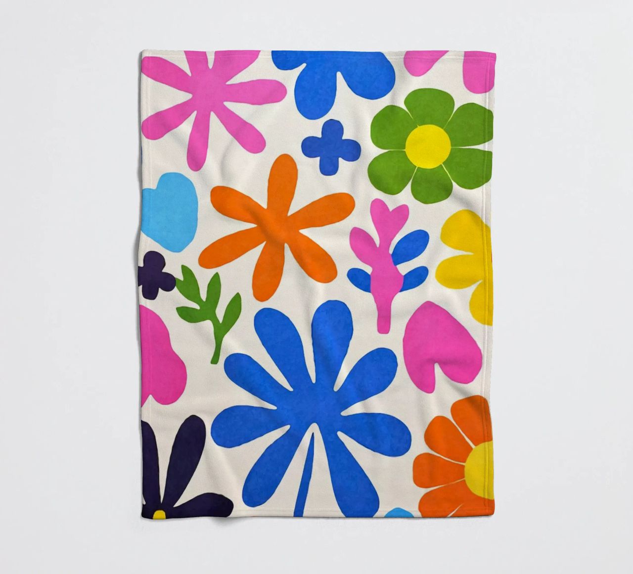 Fiori colorati retrò Groovy Matisse coperta in pile da Andrea Haase Modern Home