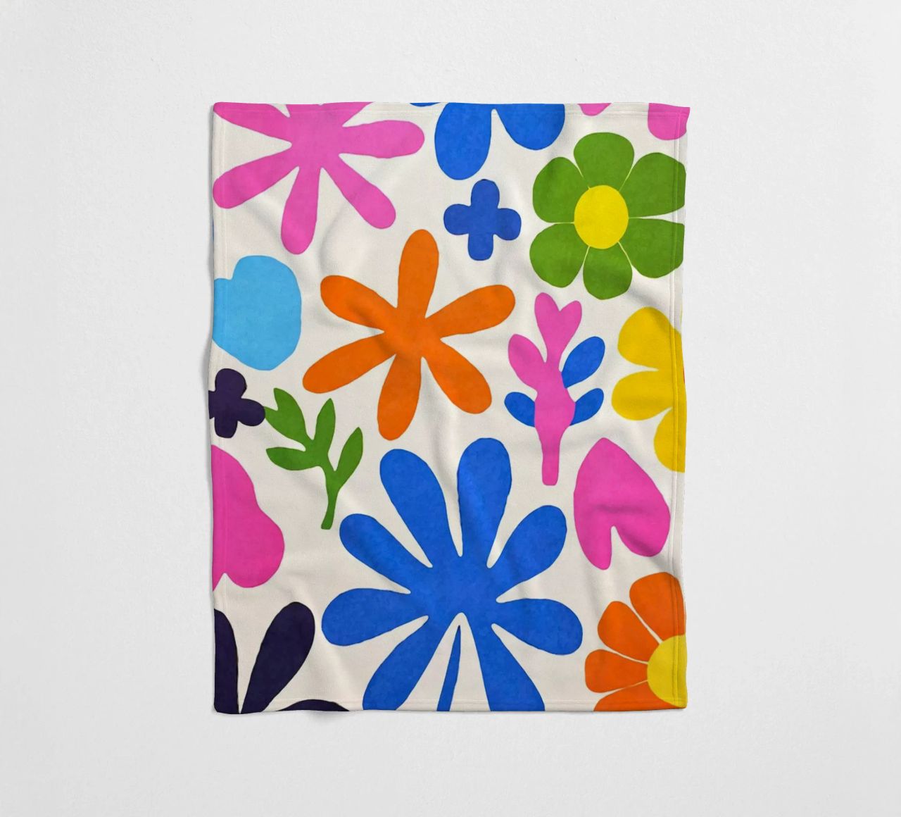 Fiori colorati retrò Groovy Matisse coperta in pile da Andrea Haase Modern Home