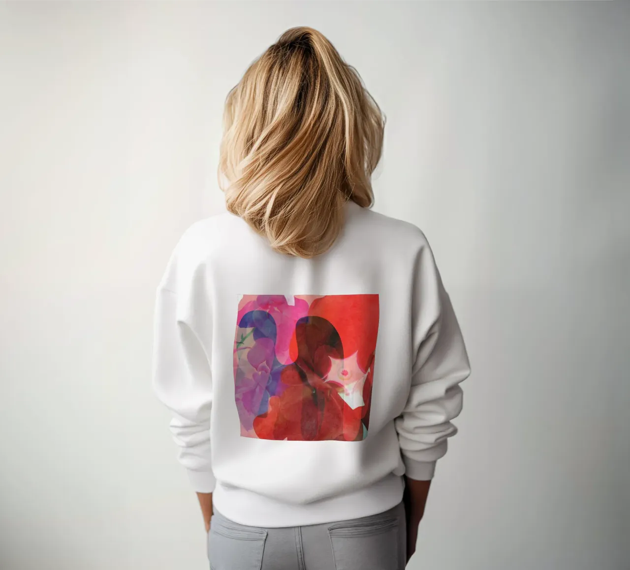 Red Abstract Shapes felpa da Shapes and Flowers