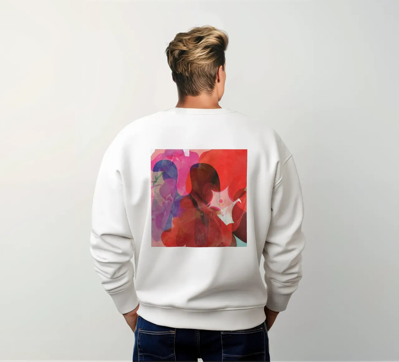 Red Abstract Shapes felpa da Shapes and Flowers